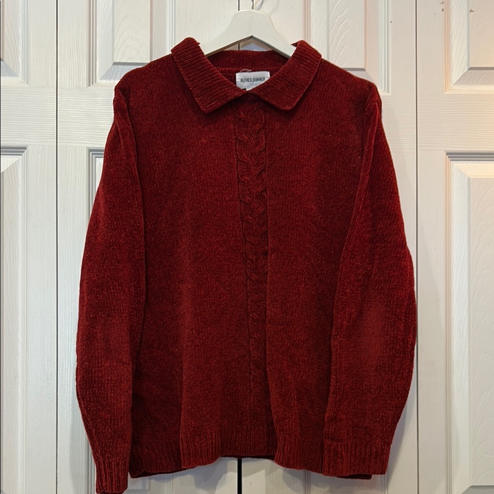 Vintage Alfred Dunner Red Cable Knit Sweater